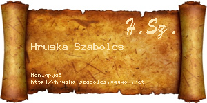 Hruska Szabolcs névjegykártya